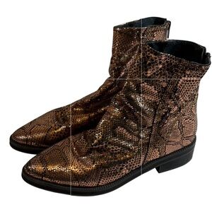 Free People Amarone Boots Womens Size 8 Cowgirl Western Boho Snakeskin Leather